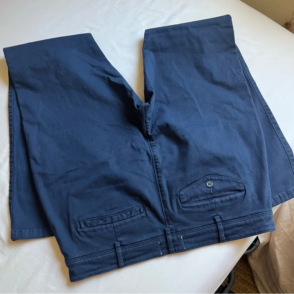 NWT‎ WELLEN blue cotton spandex blend slim straight leg pants